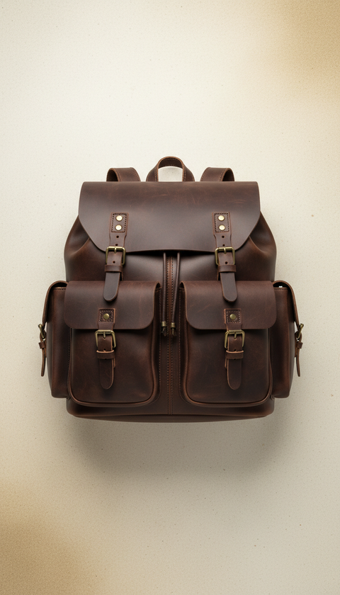 Structured Tote Bag In Full-Grain Leather