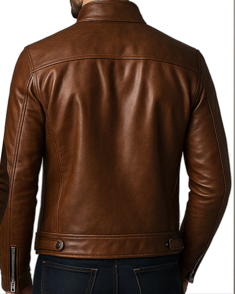 Henry Brown Leather Jacket - Men Leather Jacket Brown