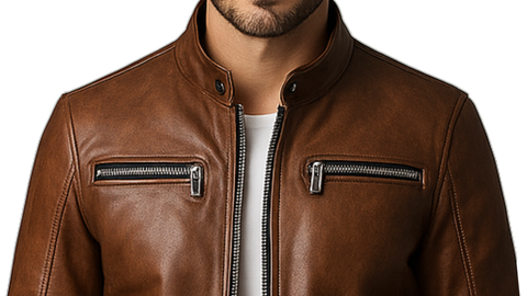 Henry Brown Leather Jacket - Men Leather Jacket Brown