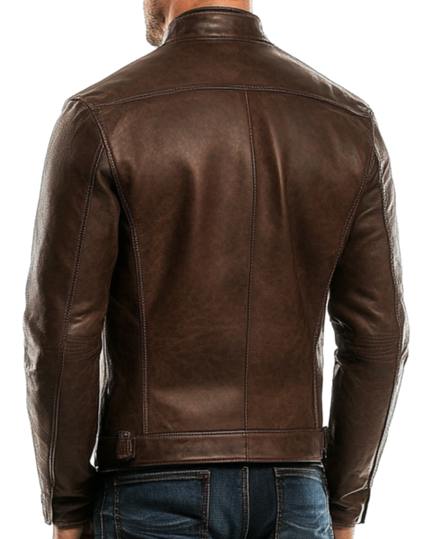 Adam Leather Brown Jacket - Men Leather Jacket Brown