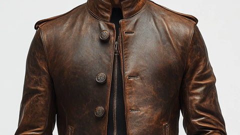 Alex Leather Brown Long Coat - Men Long Coat Brown