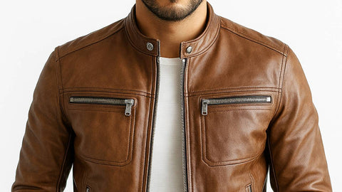 Alexander Leather Brown Jacket - Men Leather Jacket Brown