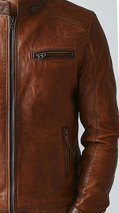 Arthur Brown Leather Jacket - Leather Jacket for Men Brown