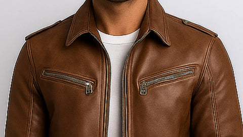 Arthur Brown Leather Jacket - Leather Jacket for Men Brown