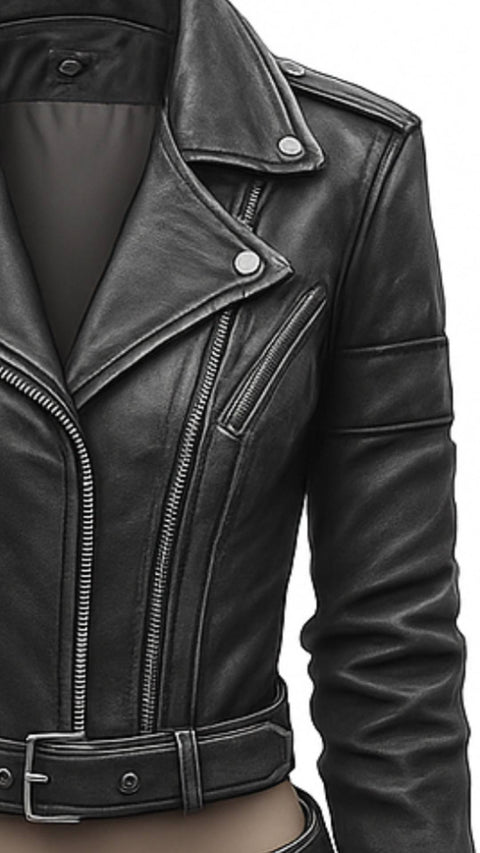 Aurora Leather Black Jacket - Women Leather Jacket Black