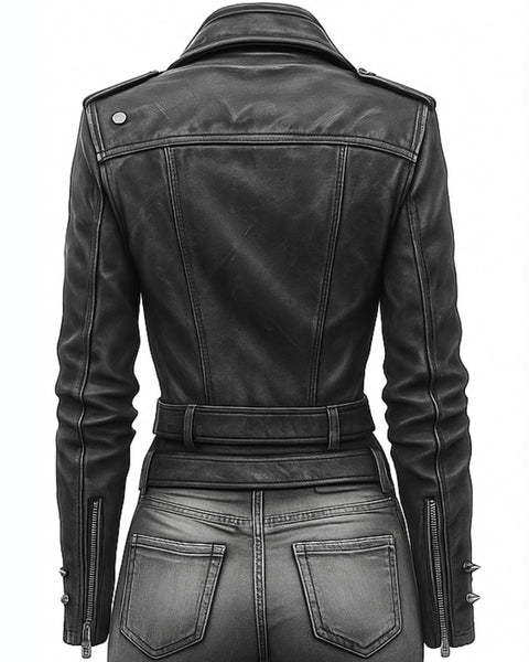 Aurora Leather Black Jacket - Women Leather Jacket Black