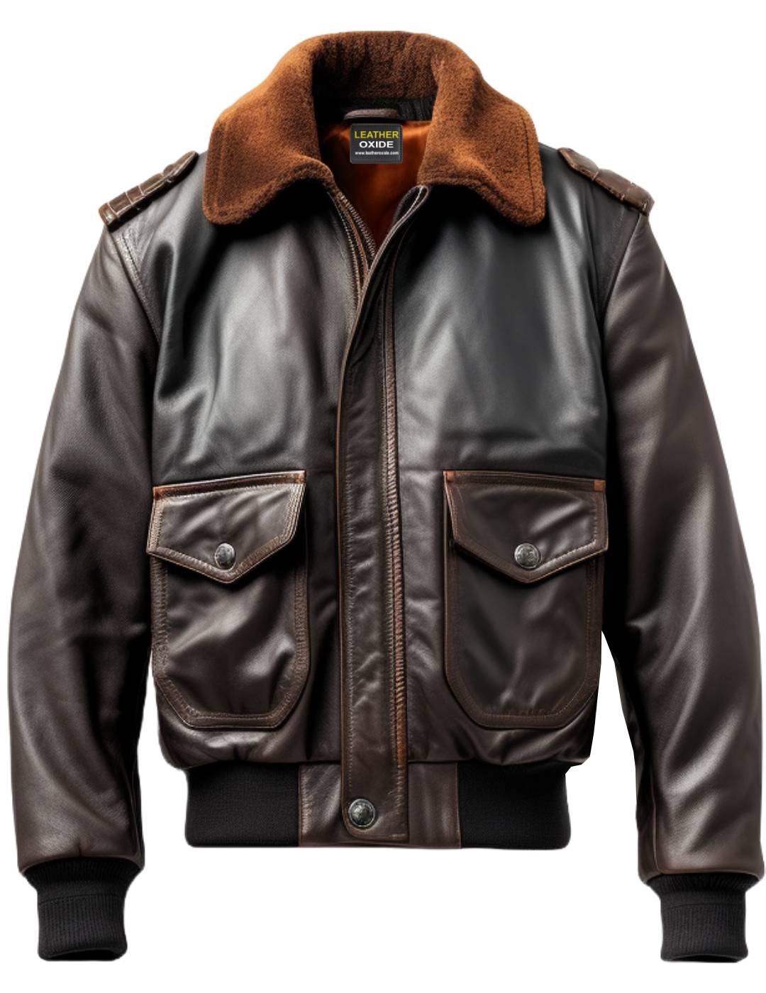 Mens Leather Bomber Flight Jacket main image 1