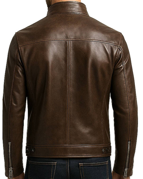 Mateo Leather Brown Jacket - Men Leather Jacket Brown
