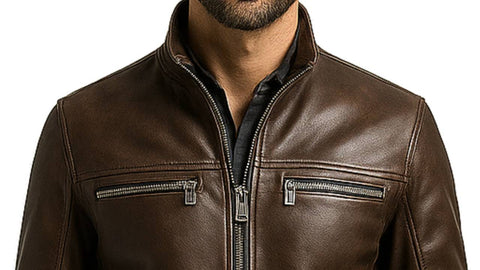 Mateo Leather Brown Jacket - Men Leather Jacket Brown