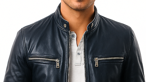 Oliver Black Leather Jacket - Men Leather Jacket Black