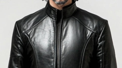 Blake Leather Black Long Coat - Men Long Coat Black
