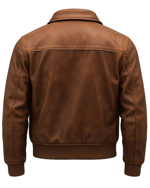 Bobby Leather Brown Jacket - Men Leather Jacket Brown