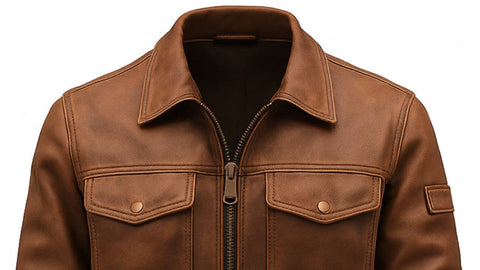 Bobby Leather Brown Jacket - Men Leather Jacket Brown