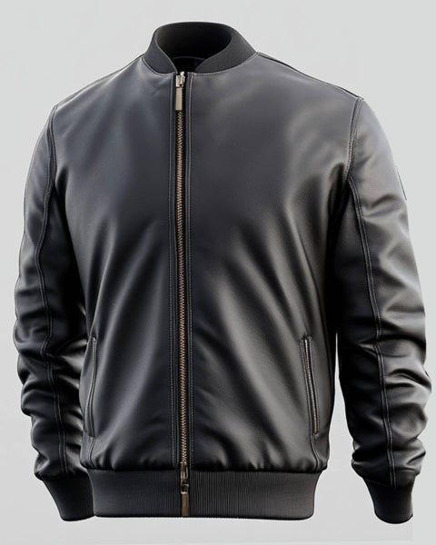 Carter Black Leather Jacket - Men Leather Jacket Black