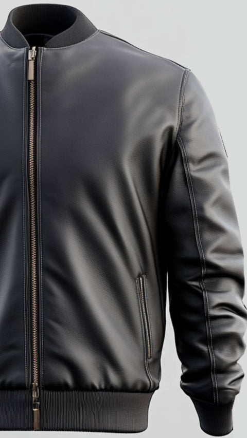 Carter Black Leather Jacket - Men Leather Jacket Black