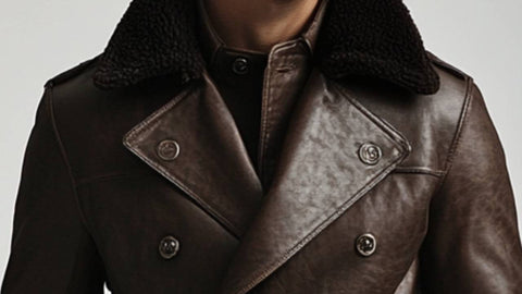 Charlie Leather Brown Long Coat - Men Long Coat Brown
