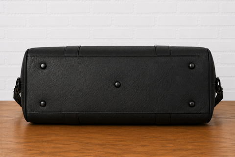 Black Genuine Leather Duffle Bag for Travel, Gym & Weekend Trips fro men and women