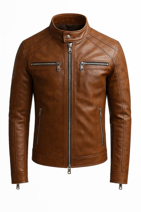 Cody Leather Brown Jacket - Men Leather Jacket Brown