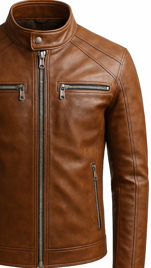 Cody Leather Brown Jacket - Men Leather Jacket Brown