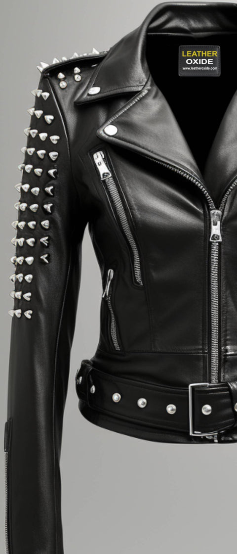 Daphne Black Women Biker Leather Jacket