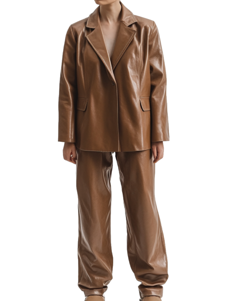 Delilah Leather Brown Jacket - Women Leather Jacket Brown