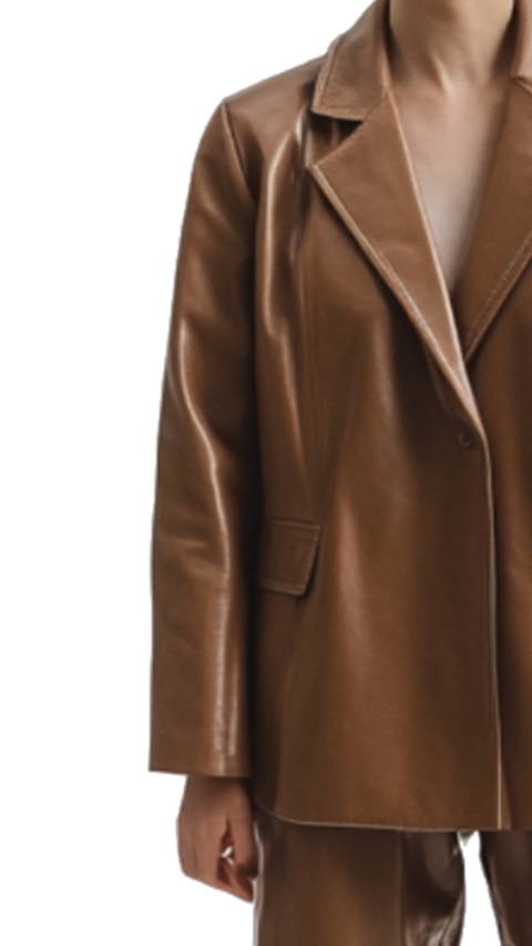 Delilah Leather Brown Jacket - Women Leather Jacket Brown
