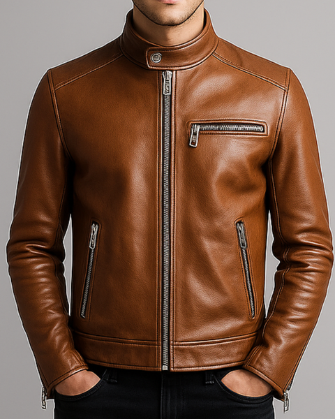 Men Brown Leather Jacket - Leather Jacket Brown