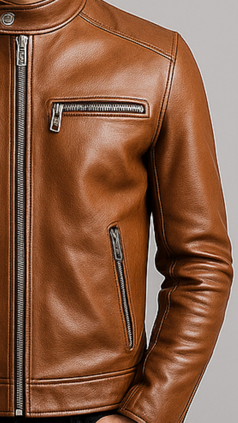 Men Brown Leather Jacket - Leather Jacket Brown
