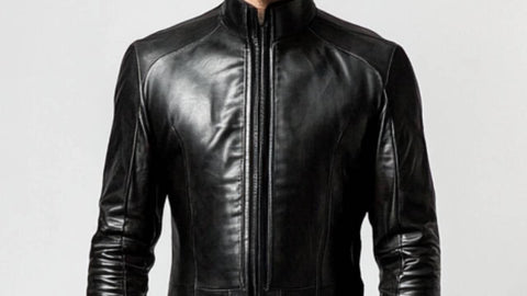 Elias Leather Black Long Coat - Men Long Coat Black