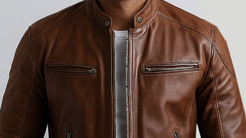 Elijah Brown Leather Jacket - Leather Jacket for Men Brown