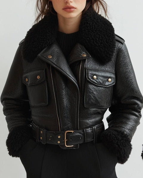 Emily Leather Black Jacket - Women Leather Jacket Black