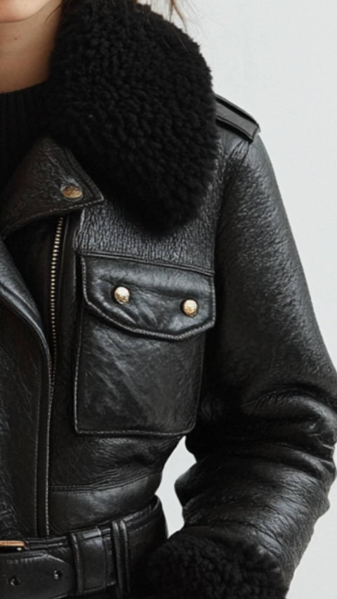 Emily Leather Black Jacket - Women Leather Jacket Black
