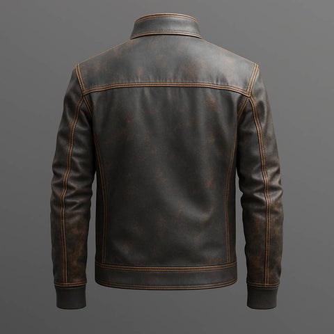 Enzo Leather Brown Jacket - Men Leather Jacket Brown