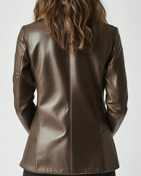Evie Leather Brown Jacket - Women Leather Jacket Brown