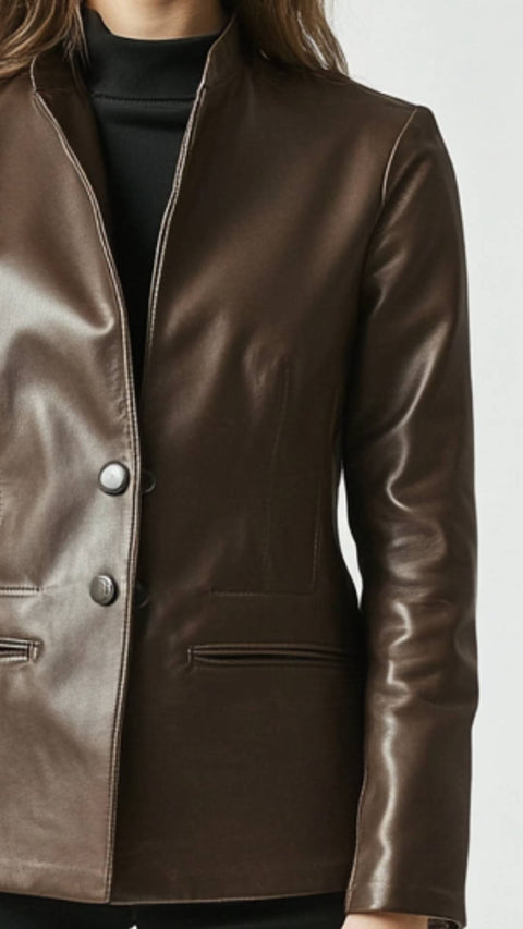 Evie Leather Brown Jacket - Women Leather Jacket Brown