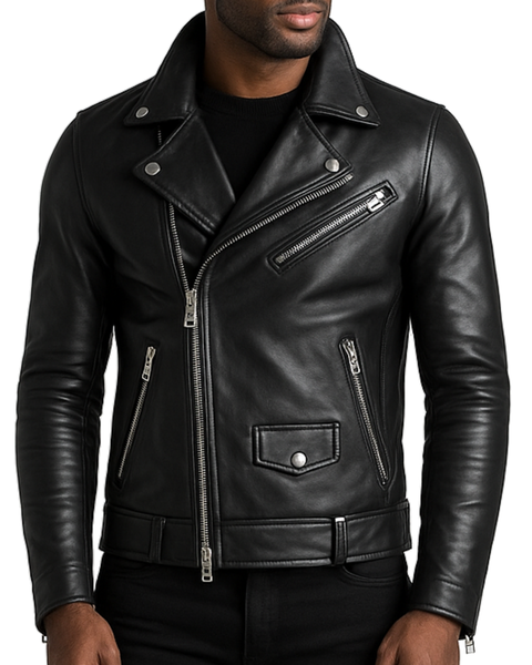 Ezra Black Leather Jacket - Men Leather Jacket Black