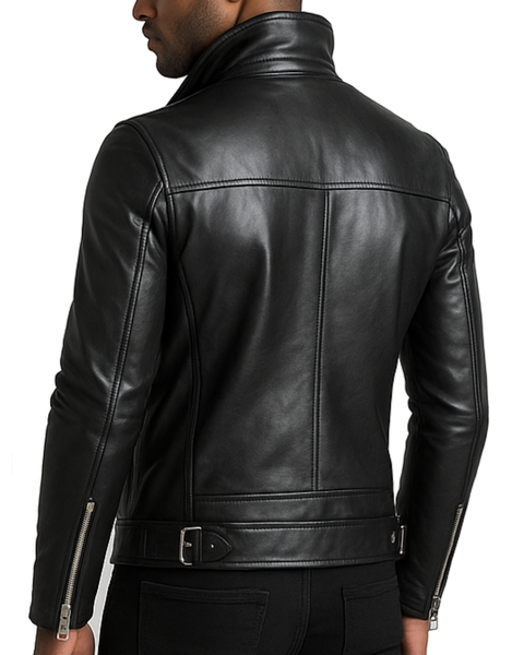 Ezra Black Leather Jacket - Men Leather Jacket Black