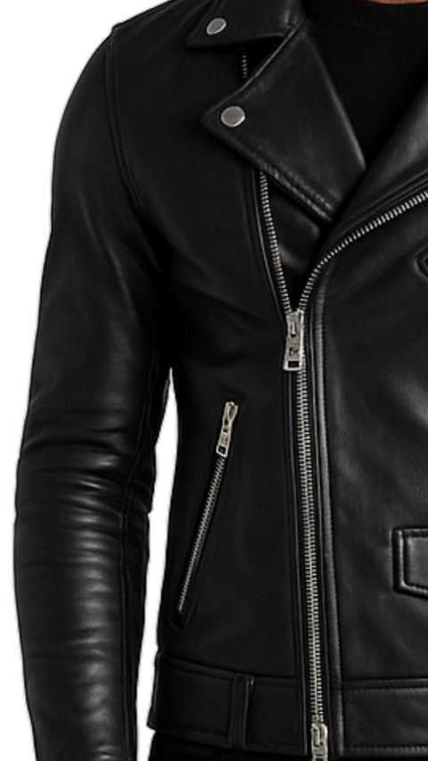 Ezra Black Leather Jacket - Men Leather Jacket Black
