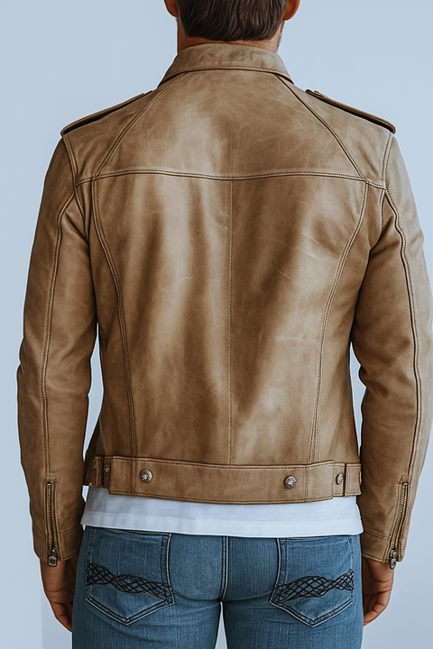 Ezra White Leather Jacket - Leather Jacket for Men White