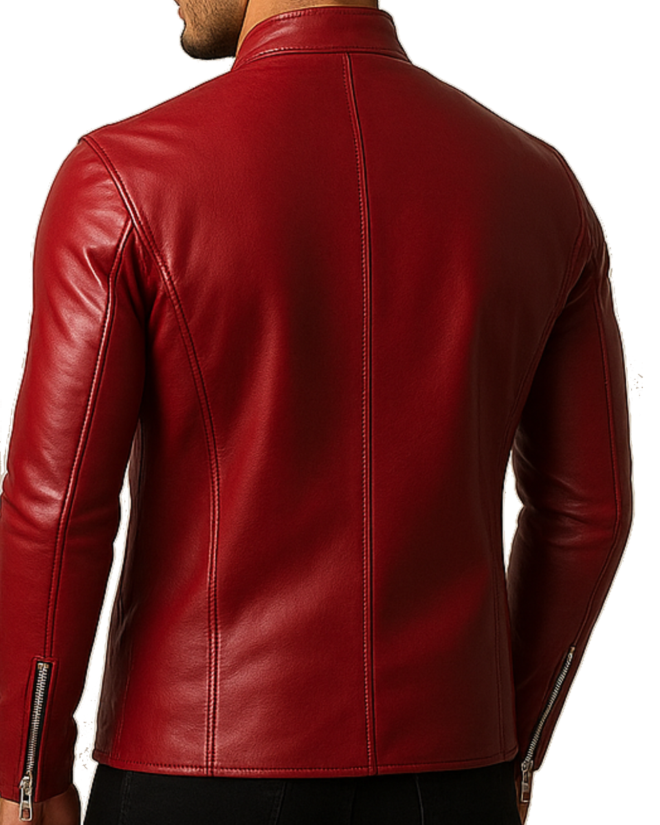 Jack Red Leather Jacket - Leather Jacket for Men Red