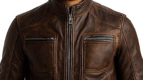 Finley Brown Leather Jacket - Leather Jacket for Men Brown