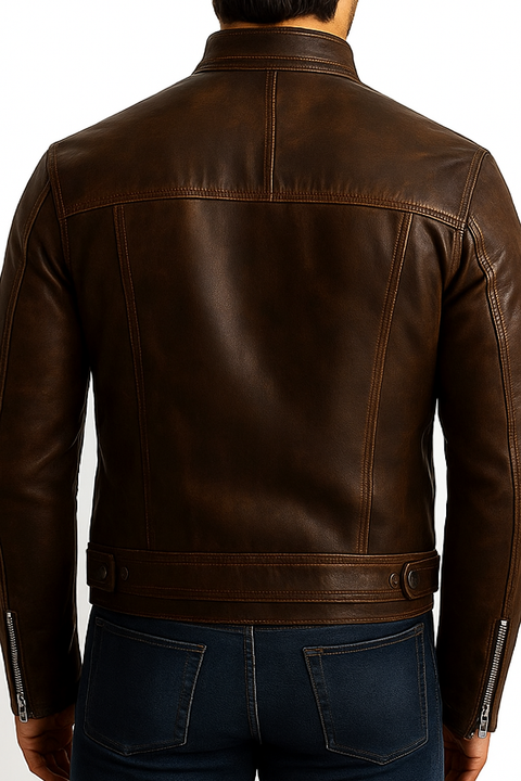 Finley Brown Leather Jacket - Leather Jacket for Men Brown
