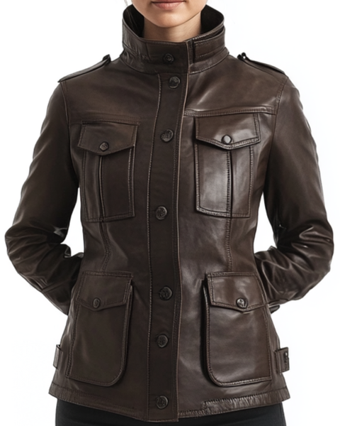 Florence Leather Brown Jacket - Women Leather Jacket Brown