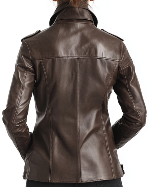 Florence Leather Brown Jacket - Women Leather Jacket Brown