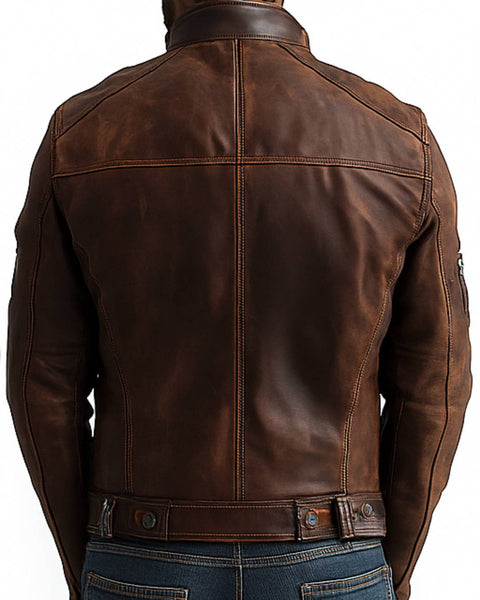 Freddie Brown Leather Jacket - Leather Jacket for Men Brown