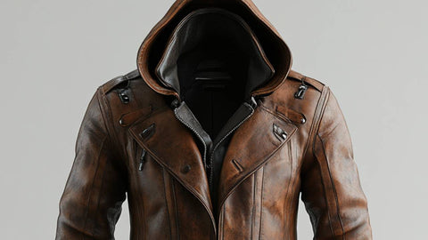 Gabriel Leather Brown Long Coat - Men Long Coat Brown