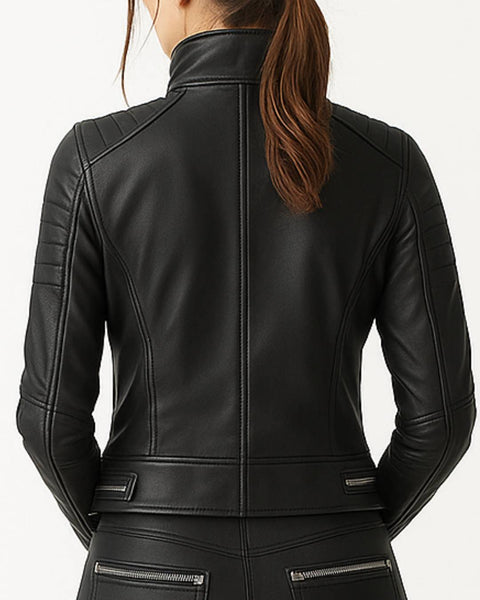 Grace Leather Black Jacket - Women Leather Jacket Black