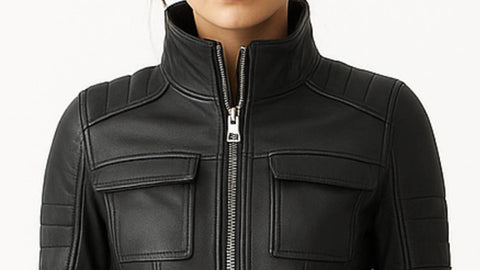 Grace Leather Black Jacket - Women Leather Jacket Black