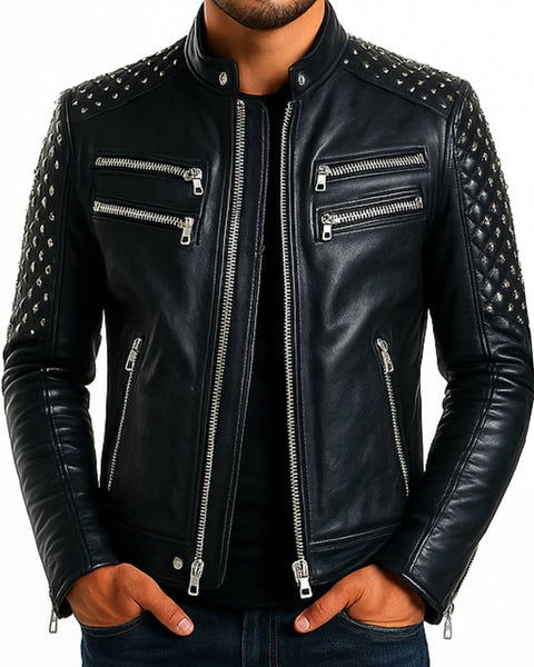 Grayson Black Leather Jacket - Men Leather Jacket Black