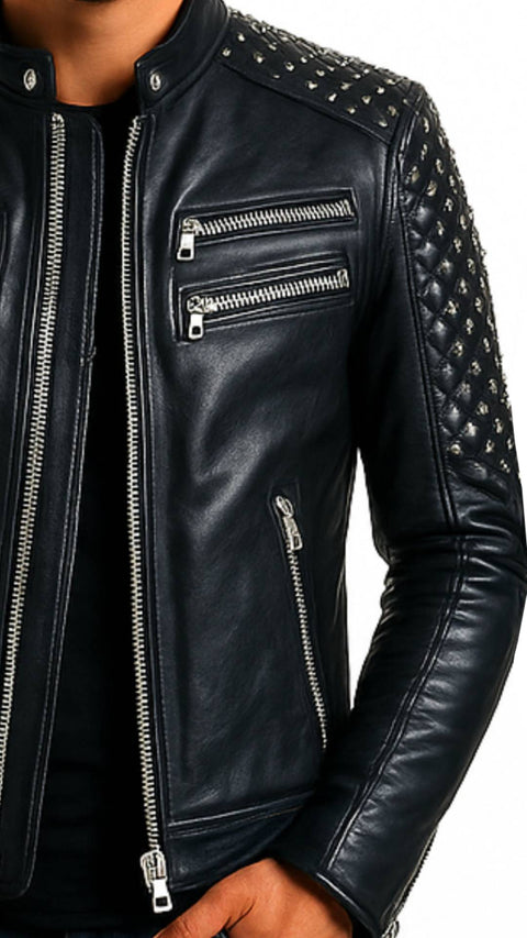 Grayson Black Leather Jacket - Men Leather Jacket Black